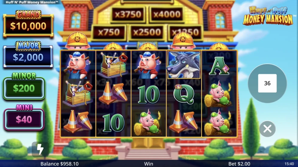 Huff N' Puff Money Mansion Slot