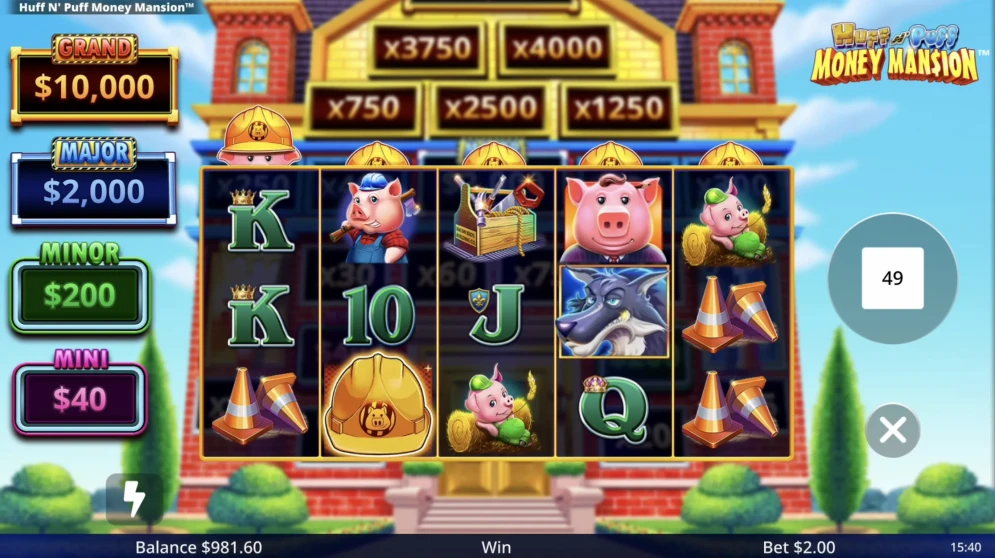 Huff N' Puff Money Mansion Slot
