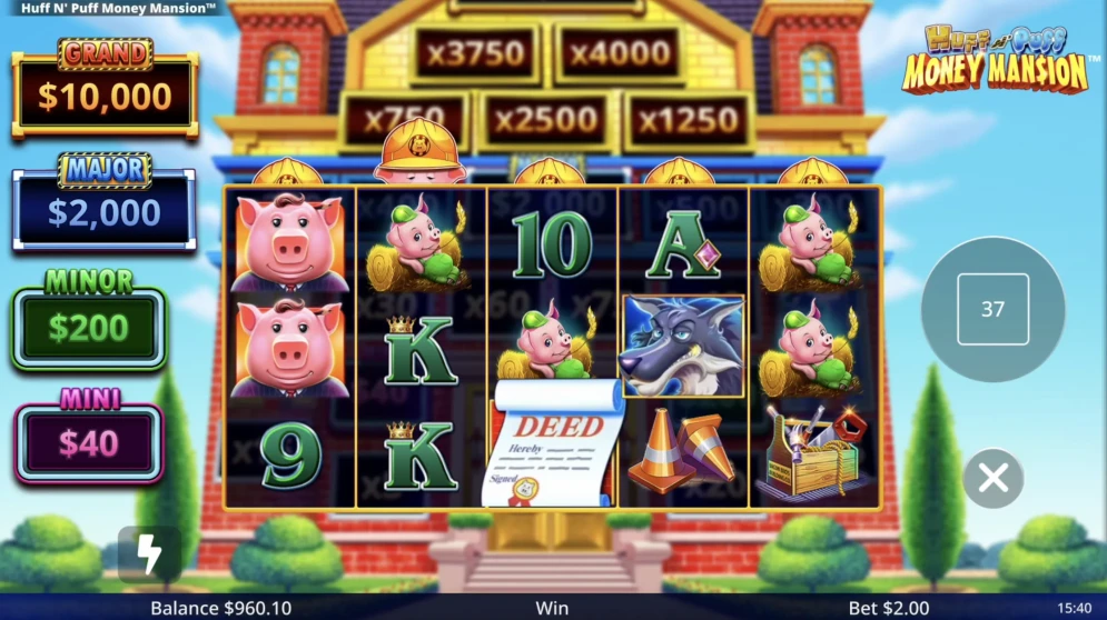 Huff N' Puff Money Mansion Slot