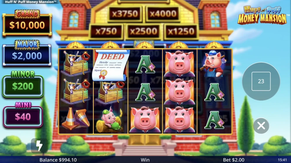 Huff N' Puff Money Mansion Slot